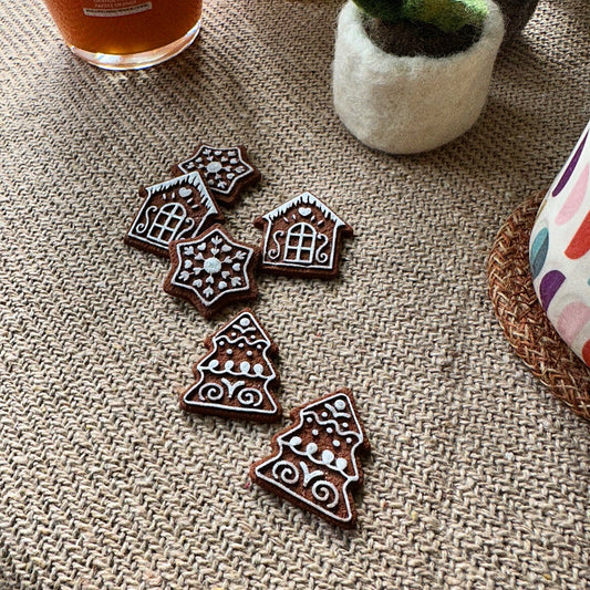 FESTIVE GINGERBREAD Statement Stud/Hoop Earrings