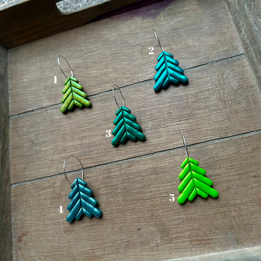 GLITTER TREE Hoop Earrings