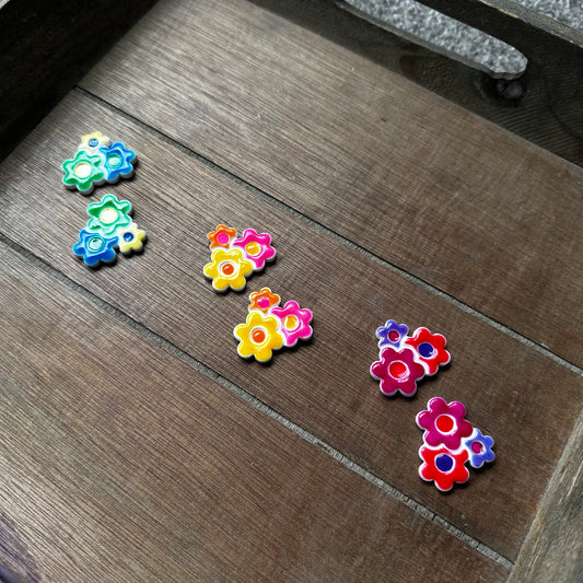 FLORAL FRIDAY Flower Cluster Statement Stud Earrings